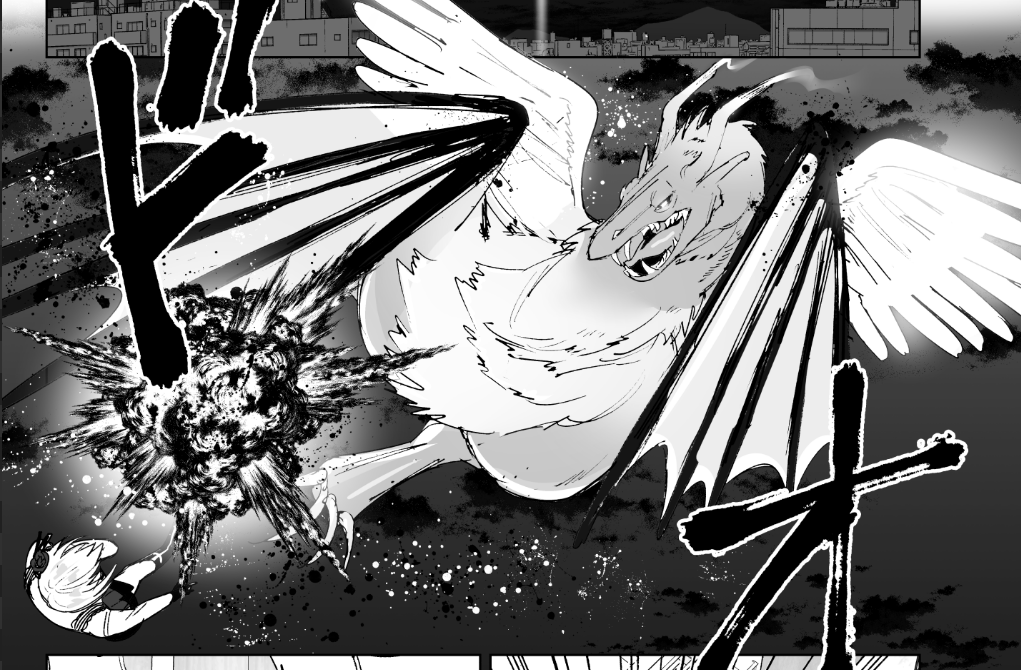 光と闇が合わさり最強となったドラゴンくん
というイメージで描いた 