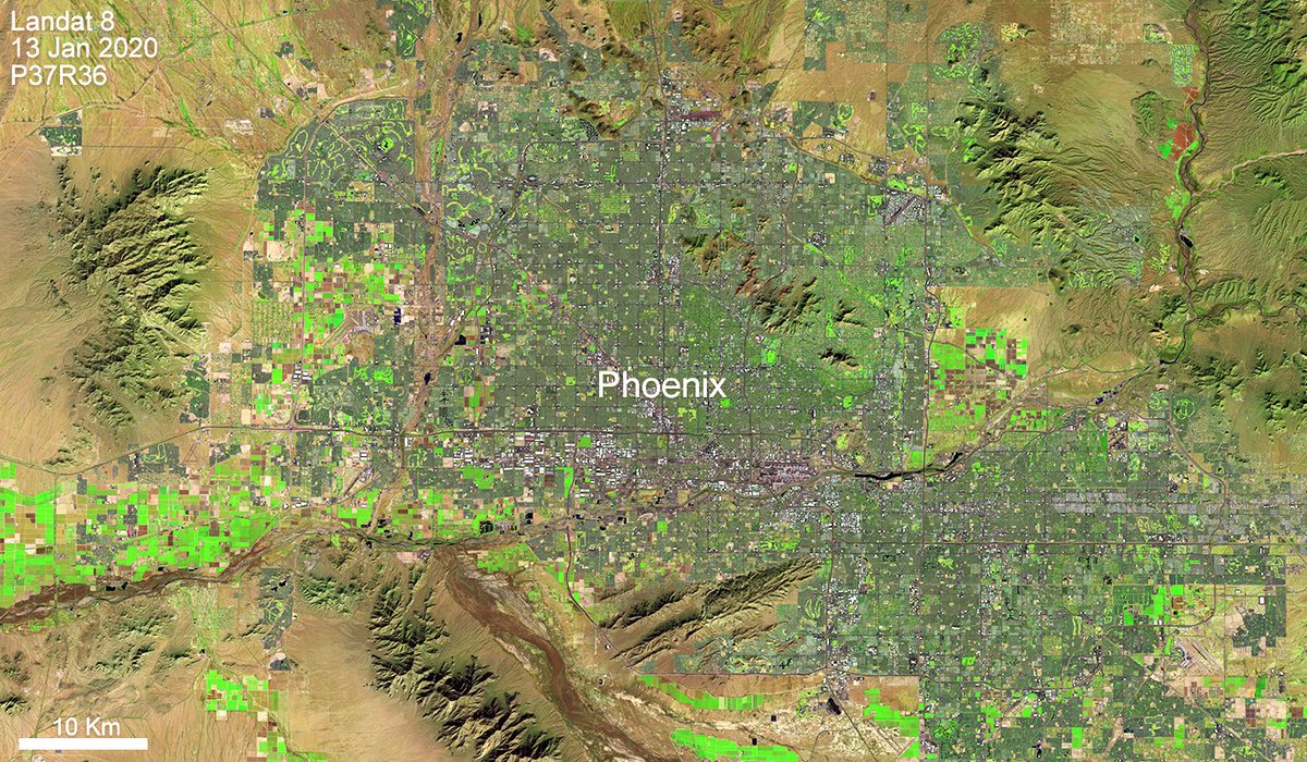 Landsat 8 image of the Phoenix, Arizona area