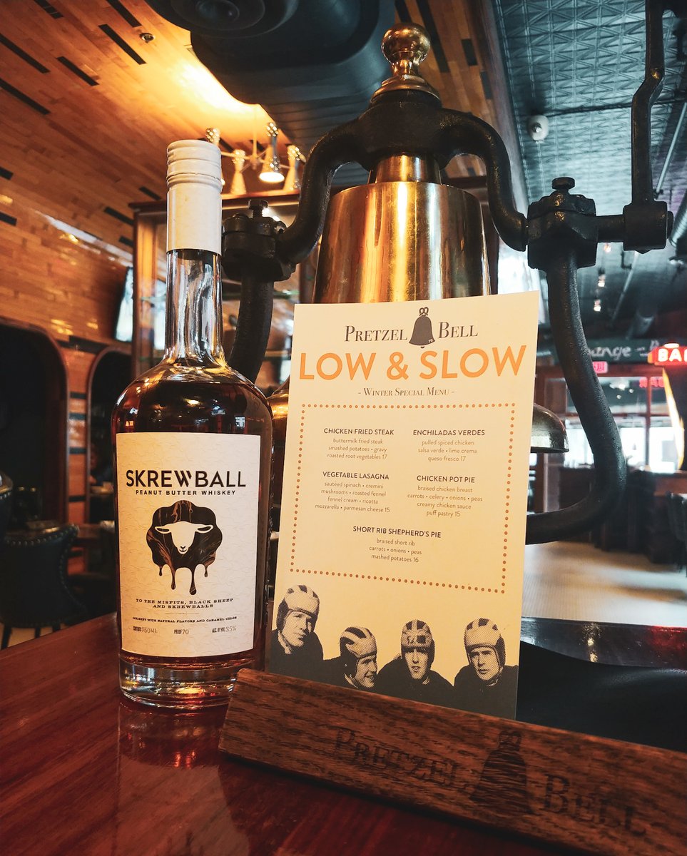 Looking for something that's not-your-average whiskey? We are pouring @skrewballwhiskey's Peanut Butter Whiskey while we got it. Insider Tip: It's the perfect dessert drink after a dish from our Low &amp; Slow Menu.
