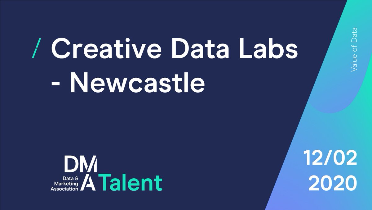 DMATalent's tweet photo. Wondering what working in the #data and #marketing industry is like? Join us at our next Creative Data Lab in #Newcastle on 12 Feb where you'll work on a brief provided by a well known brand to get a taste! Find out more &amp; apply here: https://t.co/X0VoTxU0SJ #CreativeDataLabs https://t.co/50GvTlTZqV