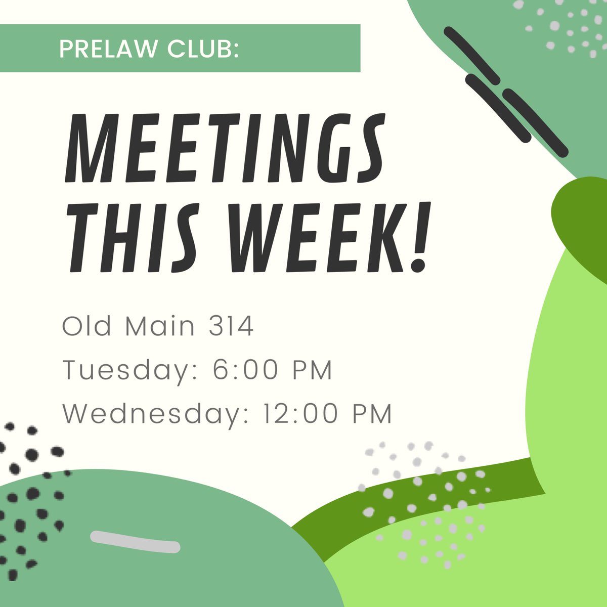 MUPreLaw's tweet photo. Hi folks! We’re meeting this week. We’d love to see you at one (or both, if you’d like) of these! https://t.co/36mPMWoxKe
