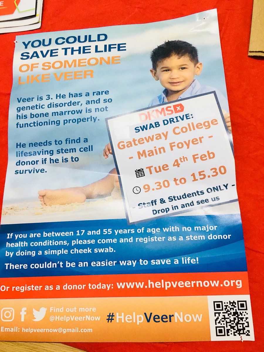 81 potential life savers registered at today’s donor drive for <a href="/helpveernow/">helpveernow</a> and many others in desperate need of a stem cell donor.  Great effort by all staff, students and volunteers <a href="/GatewayCollege_/">Gateway College</a> supported by <a href="/DKMS_uk/">DKMS UK | We Delete Blood Cancer</a>