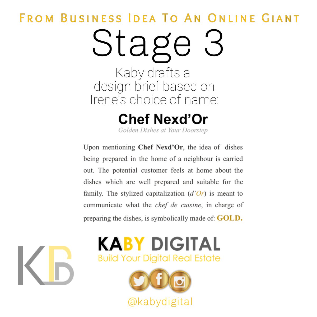 Chef Nexd'Or design brief (brand identity defined) - by Kaby Digital