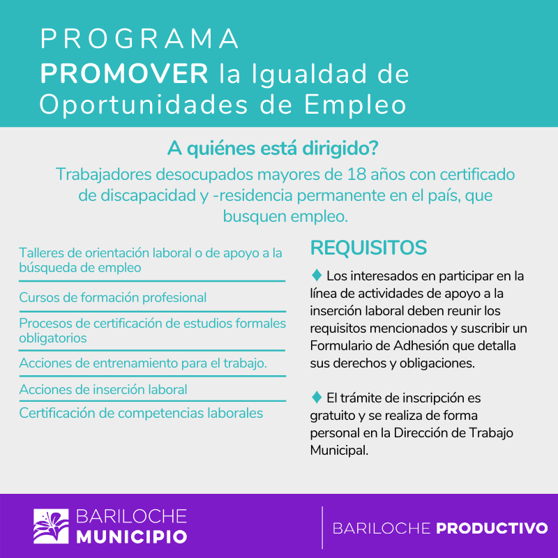 PROMOVER LA IGUALDAD DE OPORTUNIDADES DE EMPLEO
Programa del Ministerio de Trabajo, Empleo y Seguridad Social de la Nación

#FebreroDT2020
#DT20
#InterDT