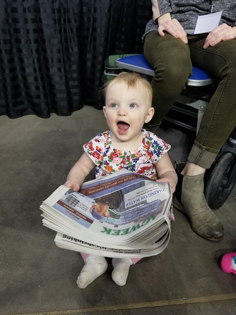 Agweek_Lisa's tweet photo. The next generation of @AgweekMagazine readers! #agnews #agjournalism #ndcornsoyexpo20 @UNDEmily https://t.co/lJFzeZChTV
