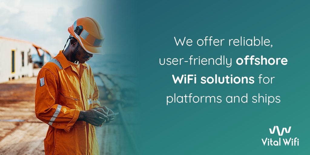 At Vital Wifi, we’re proud to offer reliable, user-friendly WiFi solutions to 40,000 crew members of offshore working vessels and oil rigs. Find out more about the service and how we can support you. ow.ly/8zBU50ydj4q