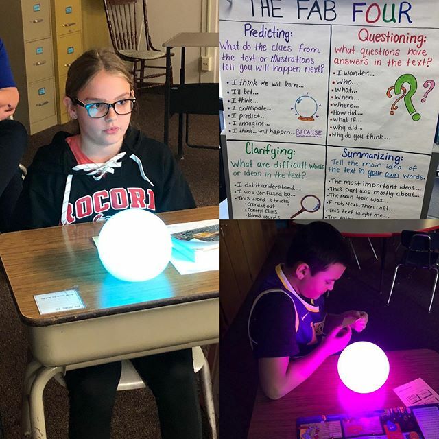 jcerocks750's tweet photo. 3rd Grade and 5th grade used our crystal ball to make predictions about their reading! #reciprocalteaching #pressnetwork #rocoriproud @pathtoread #classwideintervention https://t.co/Bw1hl4ydQg