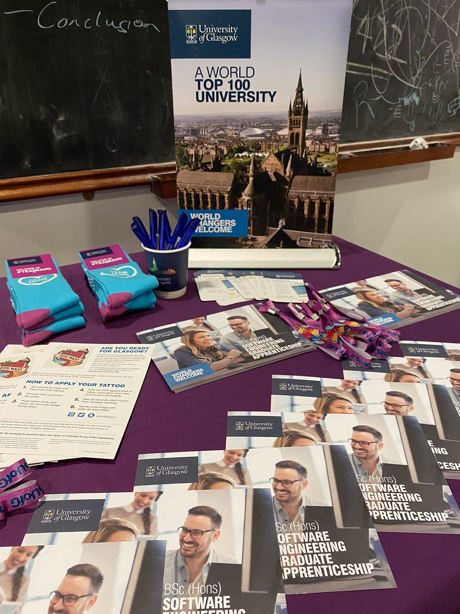 I’m here @UofGGAs supporting the event for the @GlasgowCS #SoftwareEngineering #GraduateApprenticeship schools event - fantastic opportunity to learn while you learn! Shout out to @UofGlasgow External Relations team for their last minute help 🙏🏻 #TeamUofG #WorldChangersWelcome