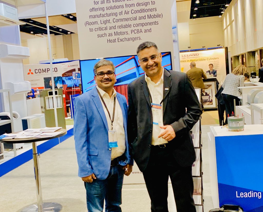 sandipnjadhav's tweet photo. It was great to meet DALJIT SINGH, MD, Amber Enterprise at @ahrexpo . Amber is a prominent solution provider for #HVACR OEM/ODM Industry in India, with 10 manufacturing facilities. #makeinindia making a mark across the globe. #thermalcomfort #simulationhub #hvac #autdeskforge https://t.co/nf5eWQMGI0
