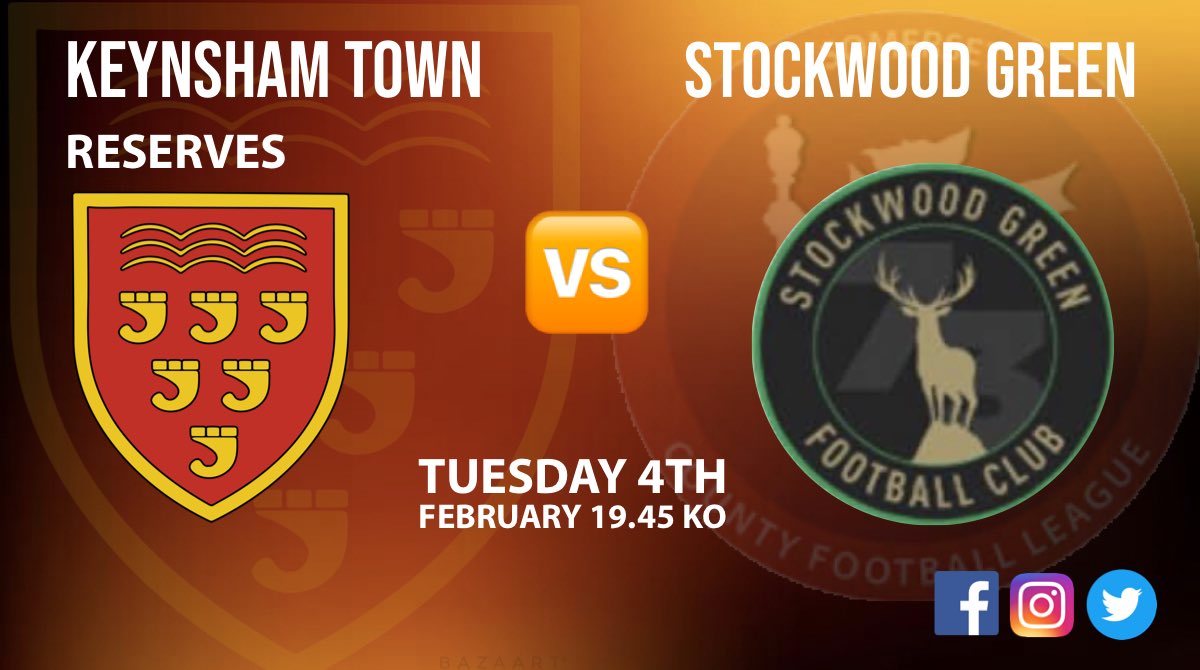 Get down to the <a href="/TheAJNStadium/">The AJN Stadium</a> tonight and watch the K’s Reserves as they take on visitors <a href="/StockwoodGreen/">Stockwood Green FC</a> 19.45 KO. <a href="/KeynshamTownRes/">Keynsham Town Reserves</a>