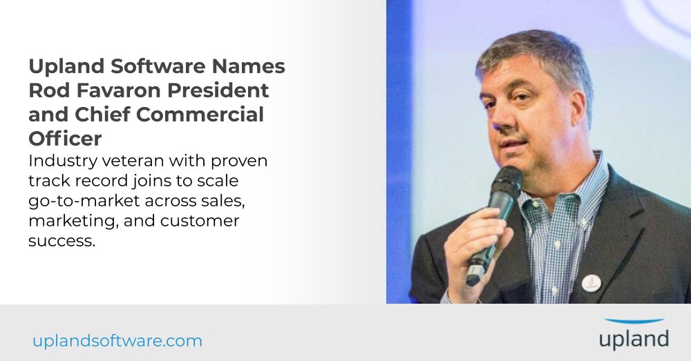 RantandRaveUK's tweet photo. Excited to welcome @rodfav to the @UplandSoftware  leadership team. Read the release here: https://t.co/Gv9HGAb6s3 #uplandsoftware https://t.co/1jauAs4ASi