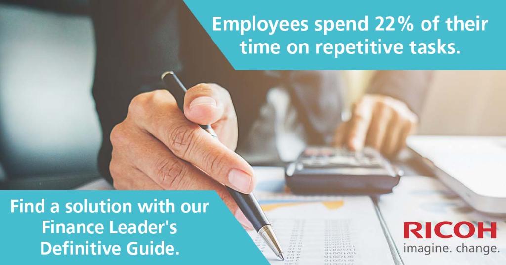 Employees spend 22% of their time on repetitive tasks. Find a solution with our Finance Leader's Definitive Guide.