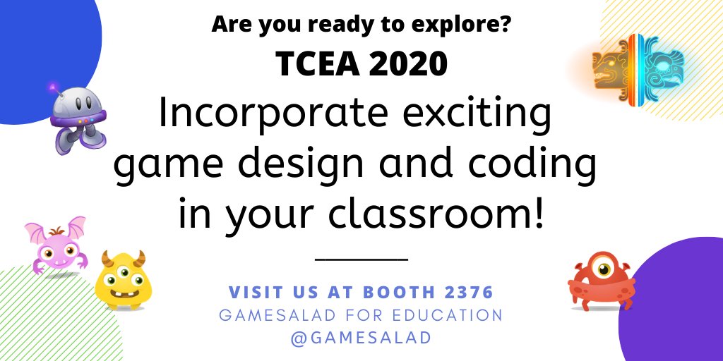 gamesalad's tweet image. Welcome to Austin #TCEA2020

Stop by booth 2376 in the expo hall to learn how to turn game players into game makers!

#techapps #csed #csforall #gamedevforall