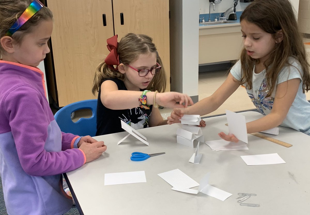BloomerSTEAM's tweet photo. The first meeting of the 2nd grade minds went well with “Could you build a house out of paper?” from @MysterySci! #collaboration #problemsolving #logicalreasoning #studentengagement https://t.co/wG7BLrMQcC
