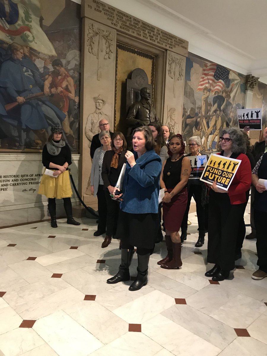 Wallski775's tweet photo. Senator Jo Comerford, prime sponsor of the #CherishAct thanks ⁦@massteacher⁩ &amp; #FundOurFuture coalition for organizing support for quality public higher ed https://t.co/dujz54rfQh