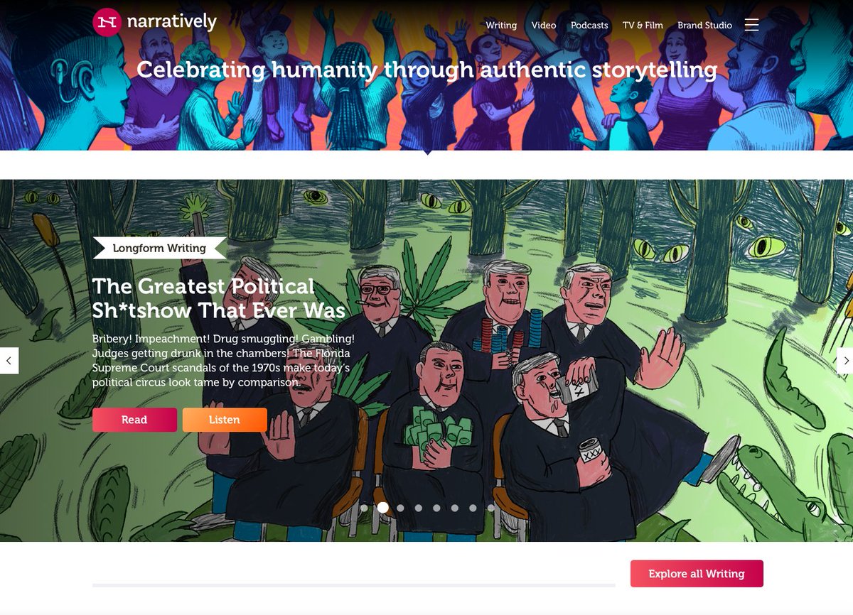 IntScout's tweet image. Take a moment today to check out some stories about all aspects of humanity. Taking a variety of mediums, from podcast to video, writing to film, @Narratively provides the space for people to share their story.

#SundayRead #LitTwitter #Literature

scoutr.pt/g52002