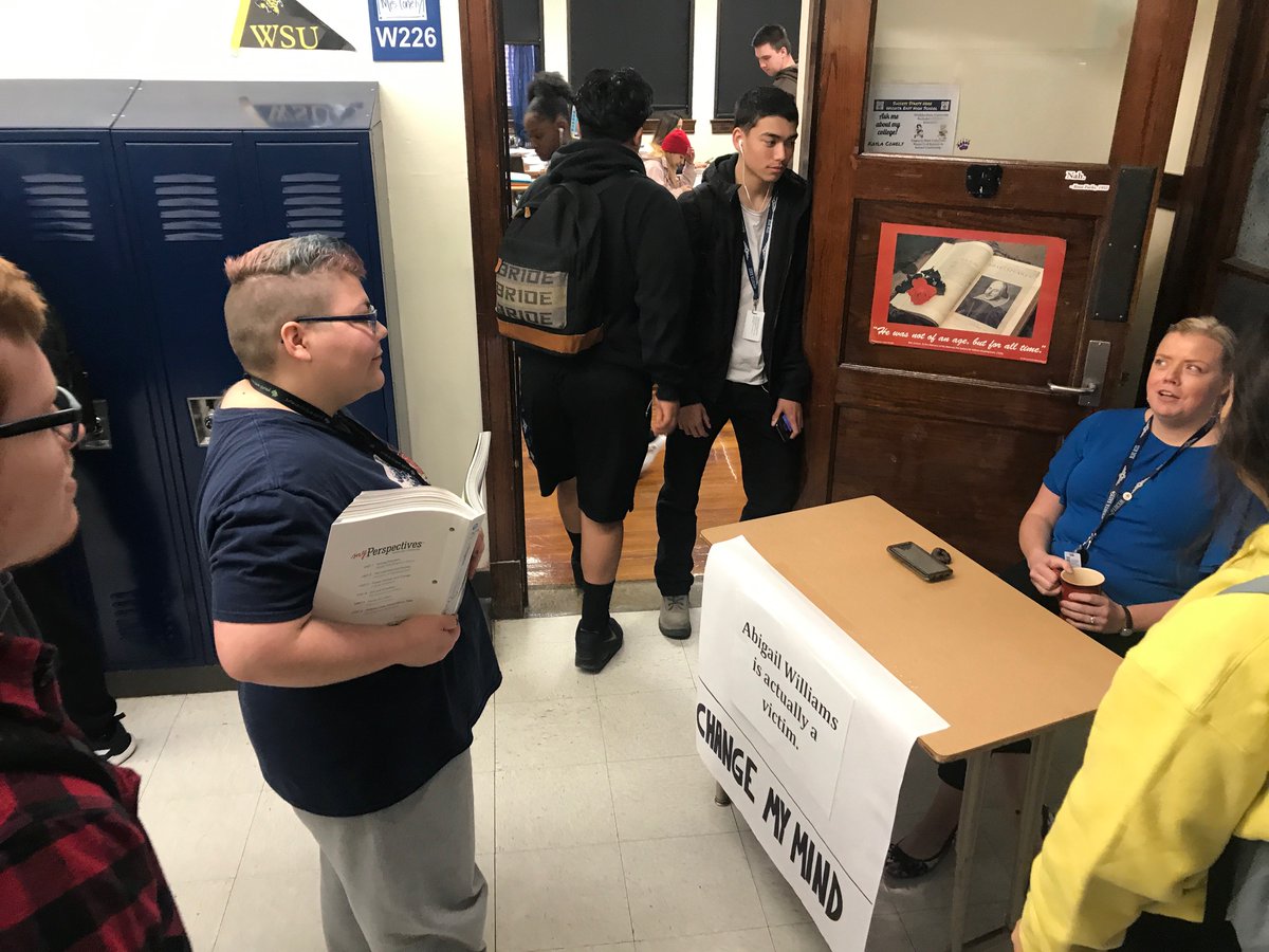 TheMrsConely's tweet photo. When #SpiritWeek meets #Curriculum. 🧙‍♀️ #EastHigh #HOCO2020 #MemeDay #TheCrucible #BlueAceNation https://t.co/1rozUHmbTh