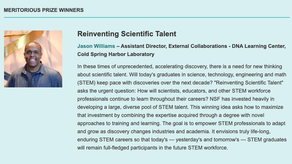 A photo of Jason Williams and a description of "Reinventing Scientific Talent."