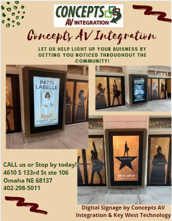 Did we mention that Concepts AV Integration can also help you out with Digital Signage?  Visit our website today to learn more!  conceptsav.com  #digitalsignage #avintegrator #Omaha