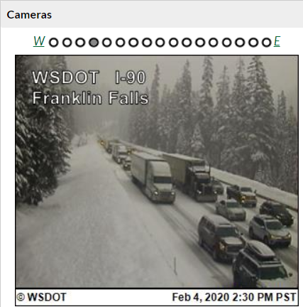 Westbound backup near Franklin Falls.