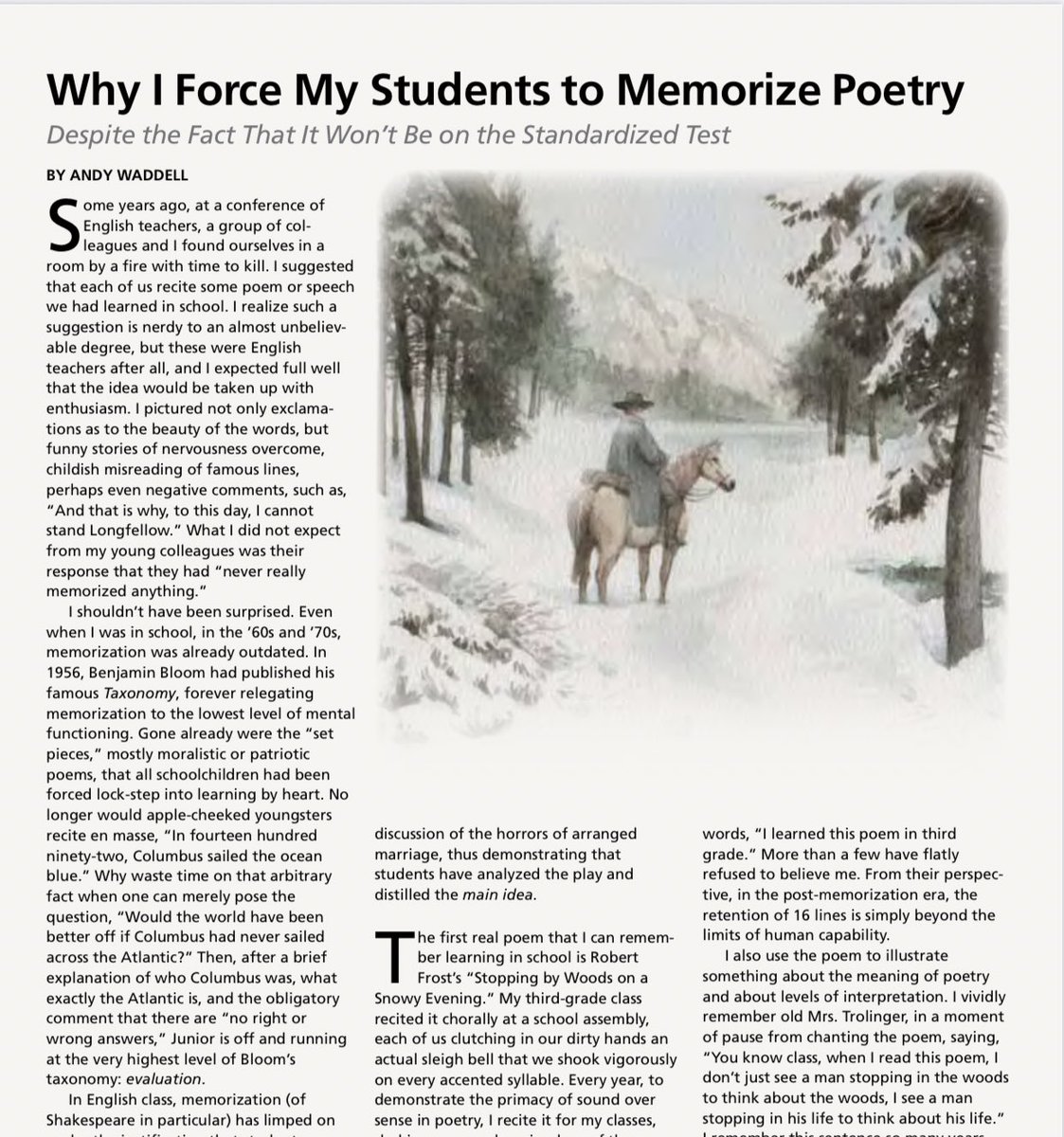 Just read an enlightening (and really short!) article on the importance of knowledge and reciting in the English Classroom - files.eric.ed.gov/fulltext/EJ931… 📝 📚