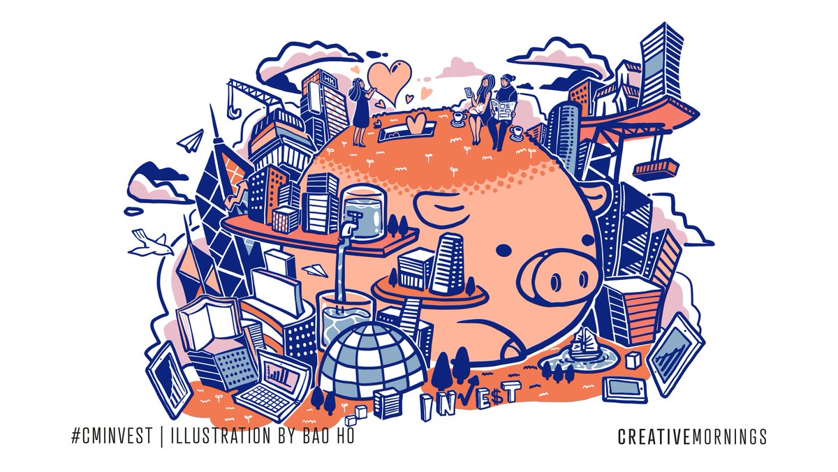 Happy February! This month’s theme is #CMinvest. It was
chosen by <a href="/HongKong_CM/">CreativeMornings/HK</a> and Bao Ho
(simplebao.com) illustrated it. Save the date for Feb 21st!