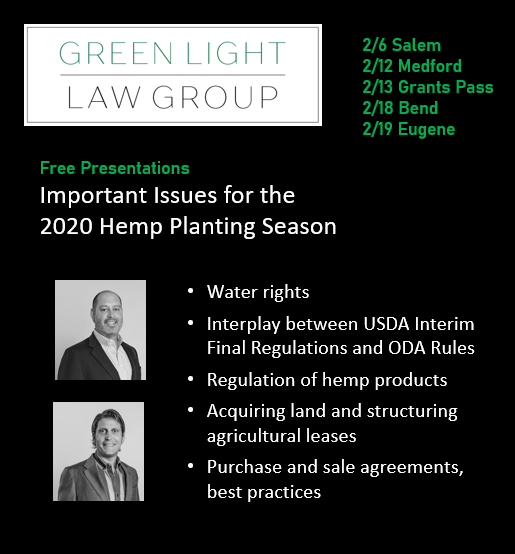 Please join us for presentations addressing important topics for the 2020 hemp planting season. More information and free registration here: ow.ly/NcvT50ydGff #oregonhemp #oregonhempfarmers