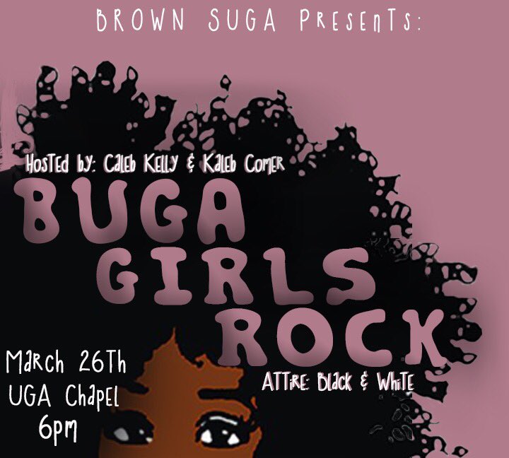 BACK AT IT AGAIN!! Make sure you save the date for the 2nd annual BUGA Girls Rock presented by <a href="/UGABrown_SUGA/">Brown SUGA</a> ! Come rock out with us on March 26th and turn those notifications so you won’t miss more updates on this amazing event