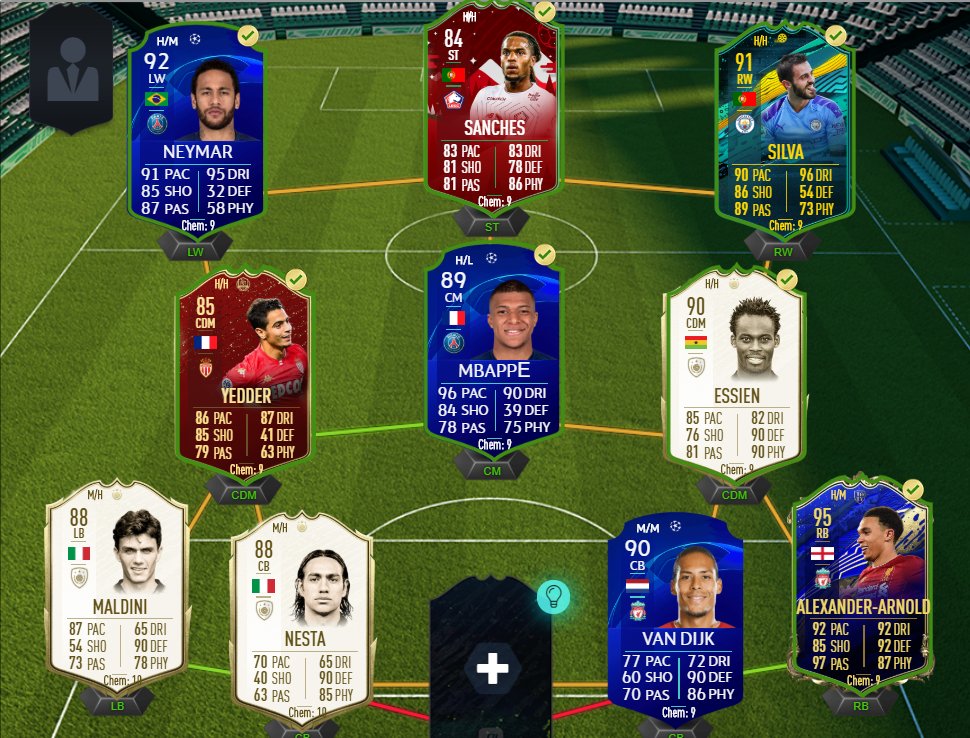 Morigerado's tweet photo. @JuniorSintress Sería algo más box to box (por eso uso a Renato) Este es el team. Algún consejo? https://t.co/oLCiUg6hHs