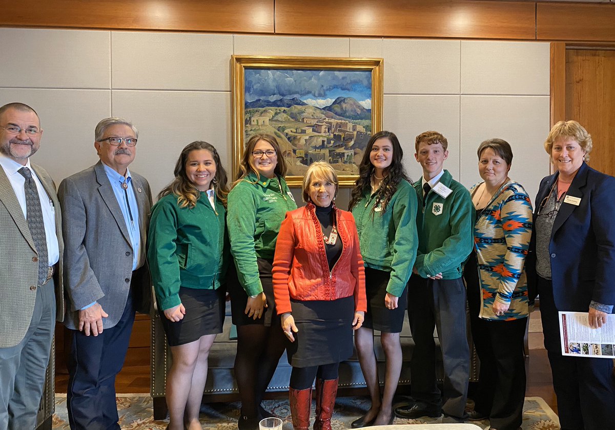 4H students and ACES leadership visiting with Governor Lujan Grisham about government, value-added needs, role for 4H youth and farming opportunities #nmsuaces