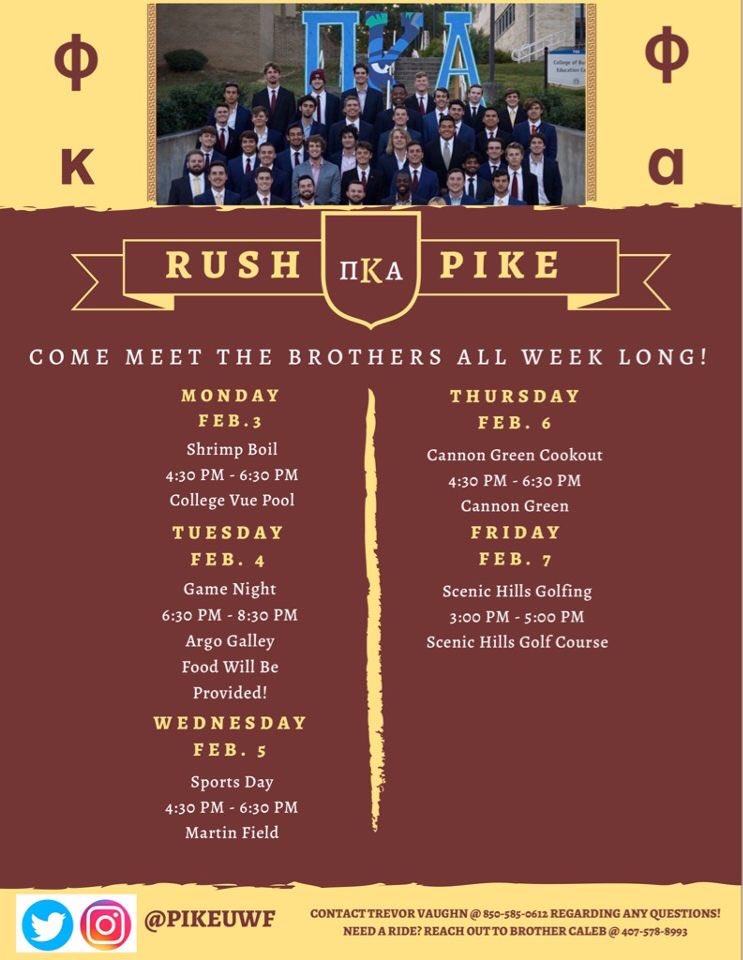 Don’t forget this week is your chance to #RushPike stop by the galley tonight for a Video Game night with the boys and free food