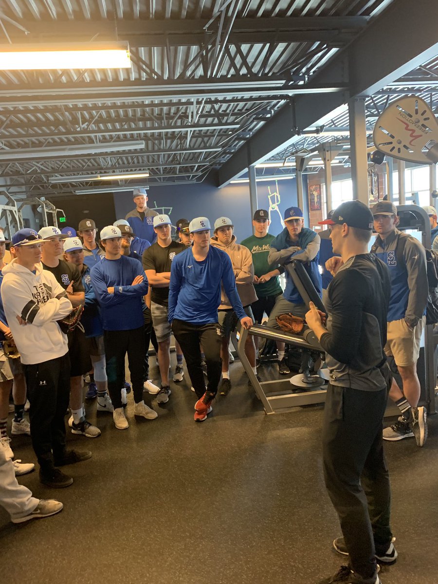 dg_nelson's tweet photo. What a great day to be a Bruin!  Former Bruin that helped us become the #1 ranked team in the njcaa coming back to work with and talk as he gets ready for spring training. Thank you Tanner Banks! https://t.co/PFABxs1ie1
