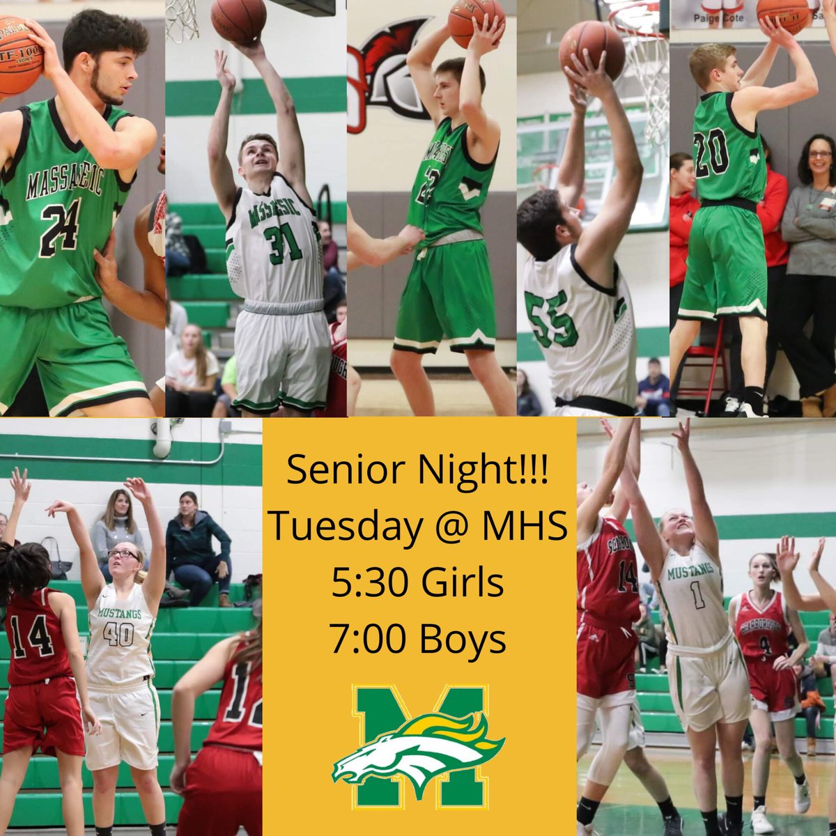Come out and support your Mustangs on Senior night!!! Girls/Boys double header vs. Bonny Eagle. <a href="/RSU57Mustangs/">MassabesicAthletics</a>