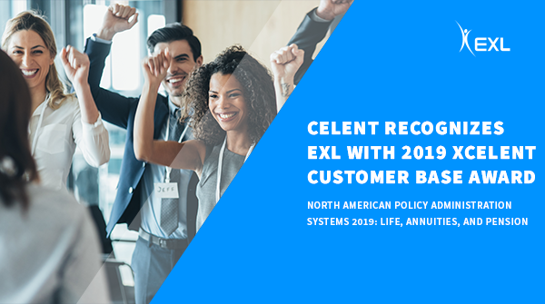 exl_service's tweet photo. We are proud to be recognized with Celent’s #Xcelent Customer Base Award for #LifePRO, our policy administration platform. View our Celent VendorMatch profile to learn about our capabilities and underwriting/case management features. https://t.co/DXIa8NEGkV #EXLLookDeeper https://t.co/kTT0gXAwQi