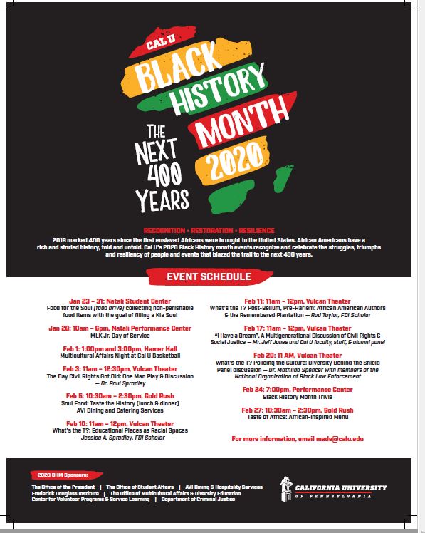 The Black History Month calendar is here!