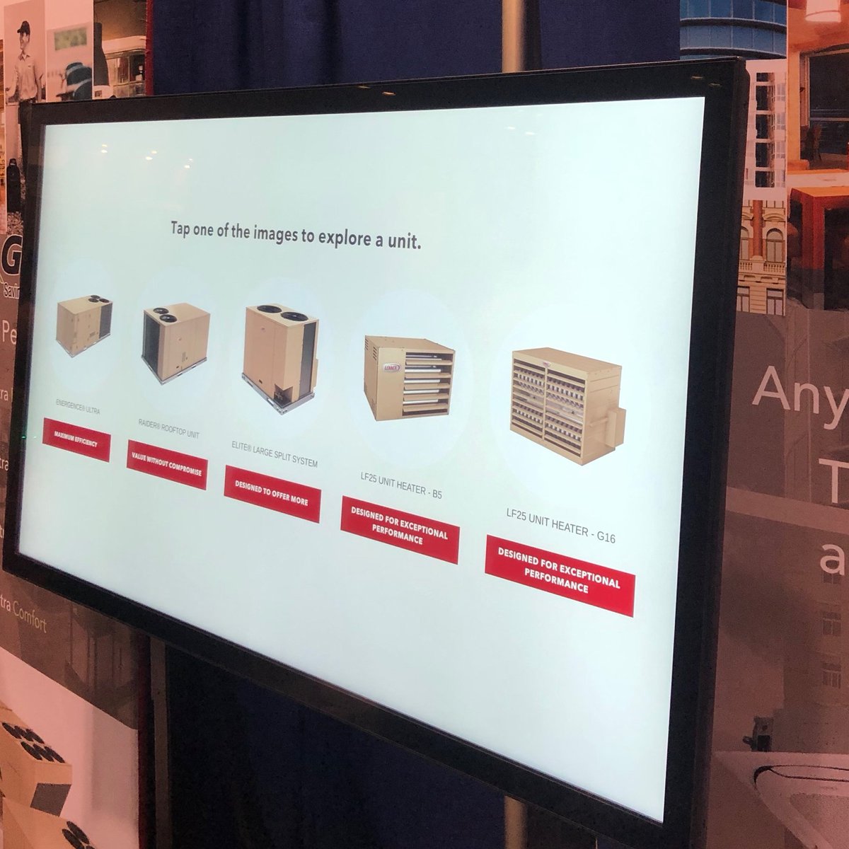 power_agency's tweet image. A walk-through #AHRexpo2020 wouldn’t be complete without a visit to our client, Lennox Commercial. The touchscreen we created for them is on full display. So if you’re here at the show, stop by and give it a whirl. #thepoweragency