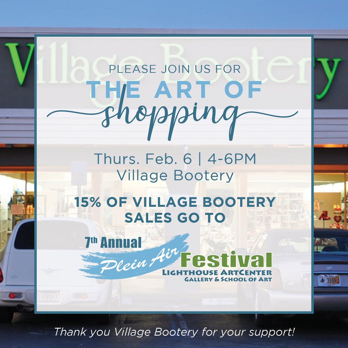 Lighthouse ArtCenter on Twitter "Join us at the Village Bootery