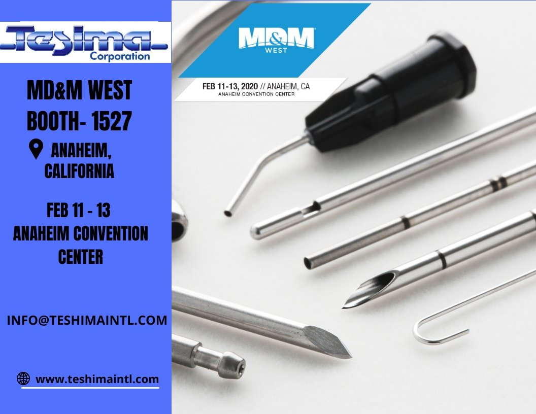 teshimaintlcorp's tweet photo. Teshima International Corporation is exhibiting in MD&amp;M West at Anaheim convention center from Feb 11 - 13 2020, Visit our "Booth 1527" we can't wait to meet all of you.
#Teshima #Japan #Manufacturing #MD&amp;M #Tradeshows #SS304 #SS316 #Medical #Tubing https://t.co/lpoKsP2Ans