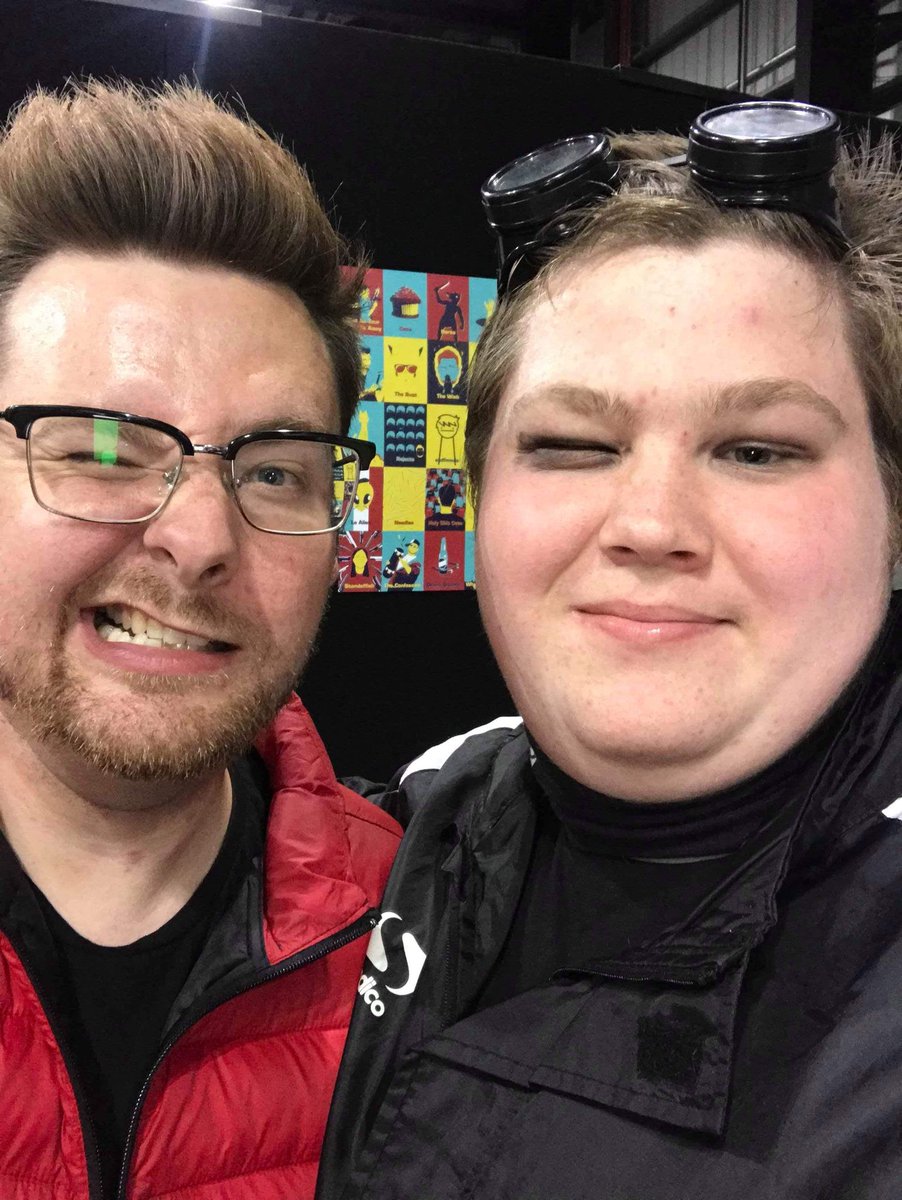 KLSilverproduct's tweet photo. @thetomska hey, Tomska! You probably won't remember, but this is my little brother James. You met us two years ago at Glasgow comic con, told him he'd be a good animator, you're one of his heroes. You're currently giving him a smile while he's in hospital, thank you. https://t.co/oW6fQK3eex
