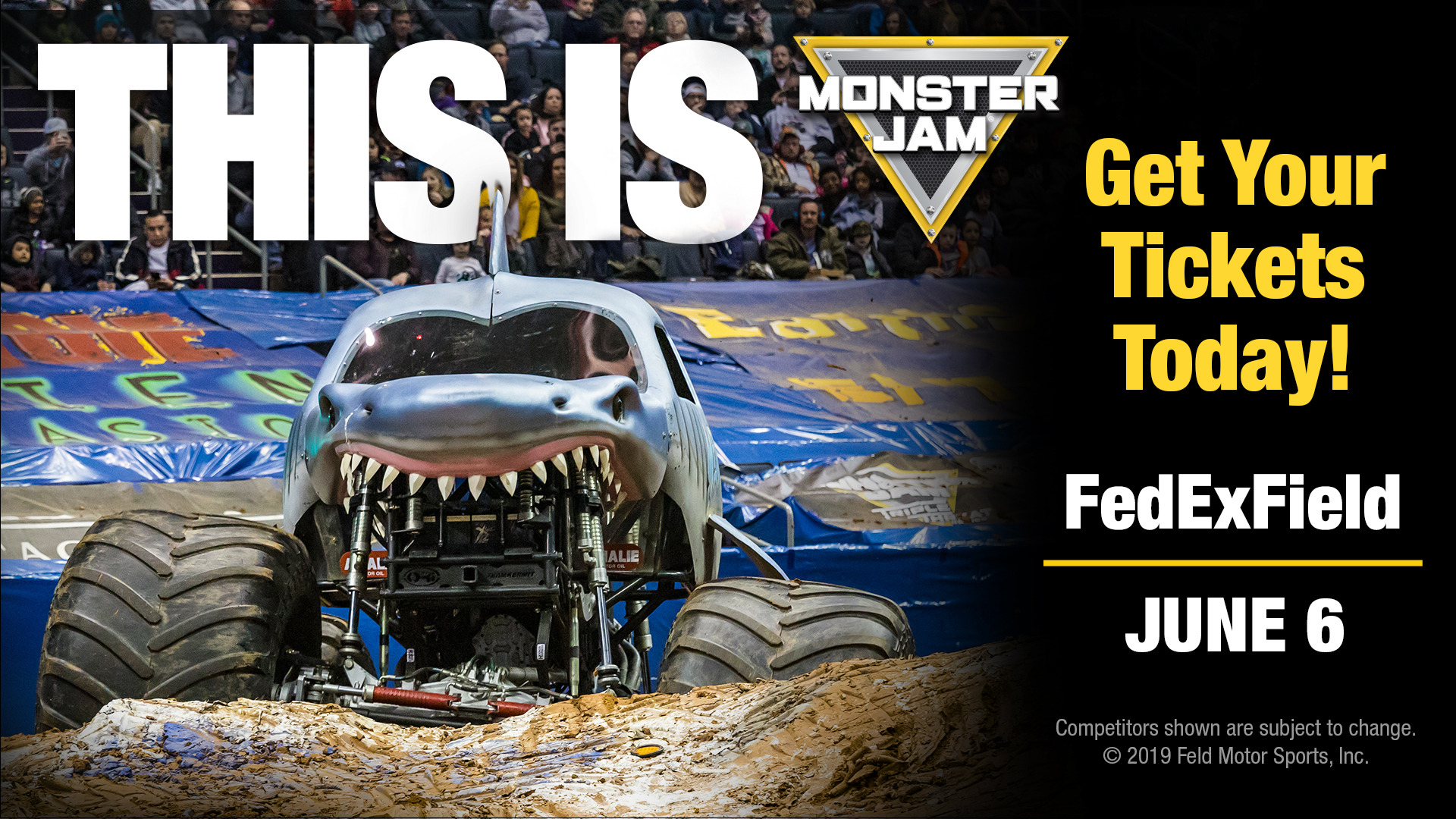 Monster Jam on Twitter: "Tickets for Monster Jam's first ever visit to  @FedExField are now on sale!! 🎟️ https://t.co/44oKm3mVlE #MonsterJam  https://t.co/IirhWHosXg" / Twitter