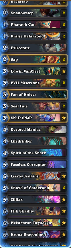 LazyA_HS's tweet photo. Peaked at #31 (EU) on stream with this pretty standard Rogue list. Still unsure about Lifedrinker tho https://t.co/3bN2esCmqJ