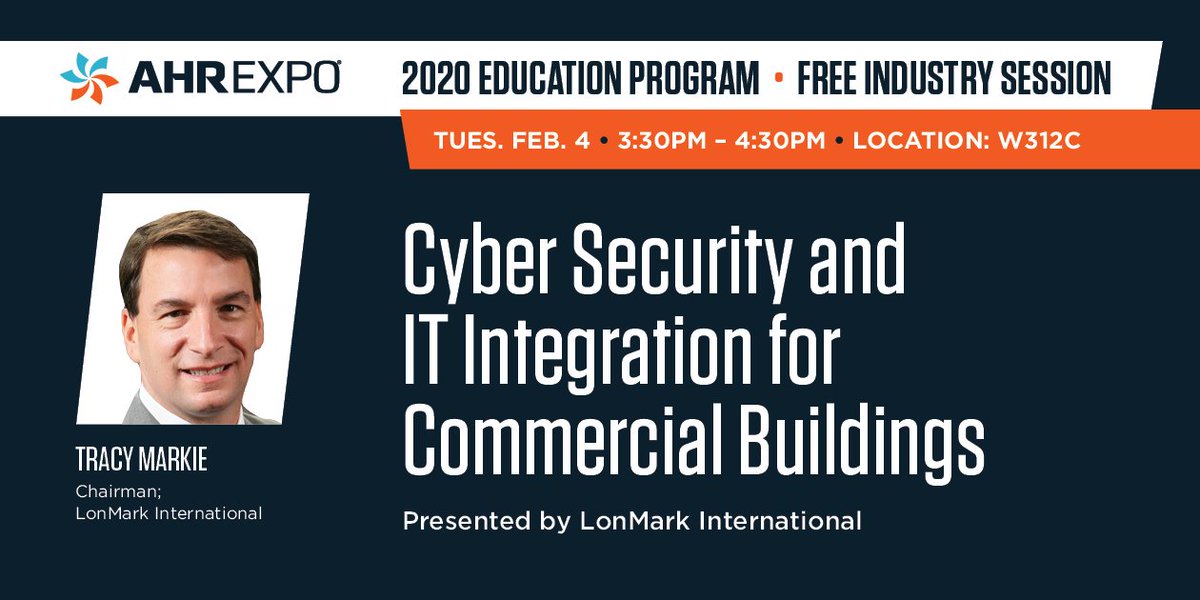 LonMarkIntl's tweet photo. Join @LonMarkIntl for our upcoming session to learn how to keep your business, systems and customers safer from the inevitability of #cyber threats and attacks @ahrexpo in W312C at 3:30pm. @EngenuityS https://t.co/1lRWRTjBf4