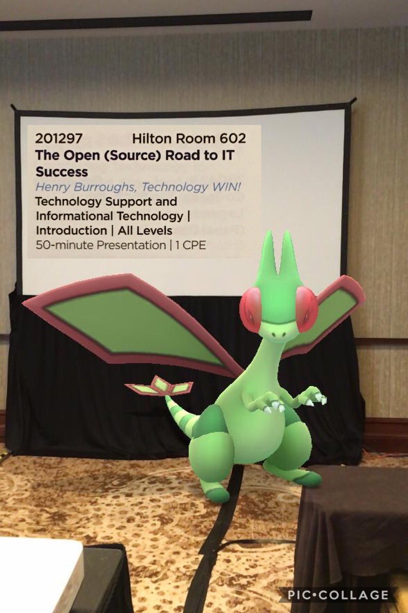 WriteOnJulie's tweet photo. Flygon says if you’re at #TCEA #TCEA2020 make your way over to Hilton Room 602 &amp; learn about using #OpenSource for #AcademicIT #EdTech #TechDir w/ @technologyWIN #PokemonGO https://t.co/BxpLcJvvbG