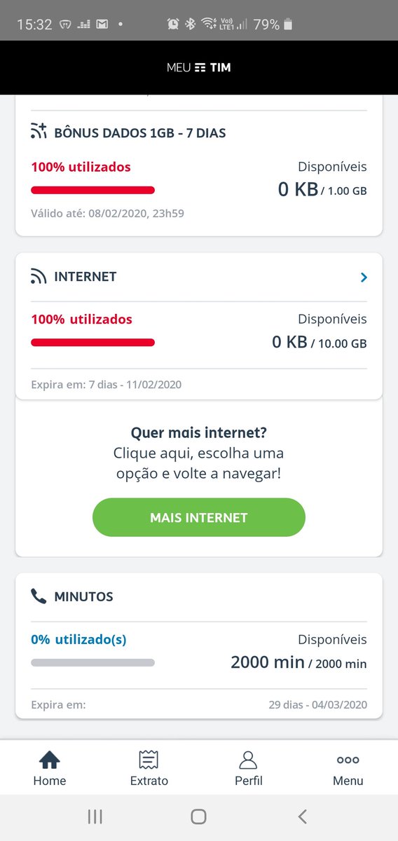 Muito obrigado senhora <a href="/TIMBrasil/">TIM Brasil</a> por renovar somente os minutos e me deixar sem os dados móveis.