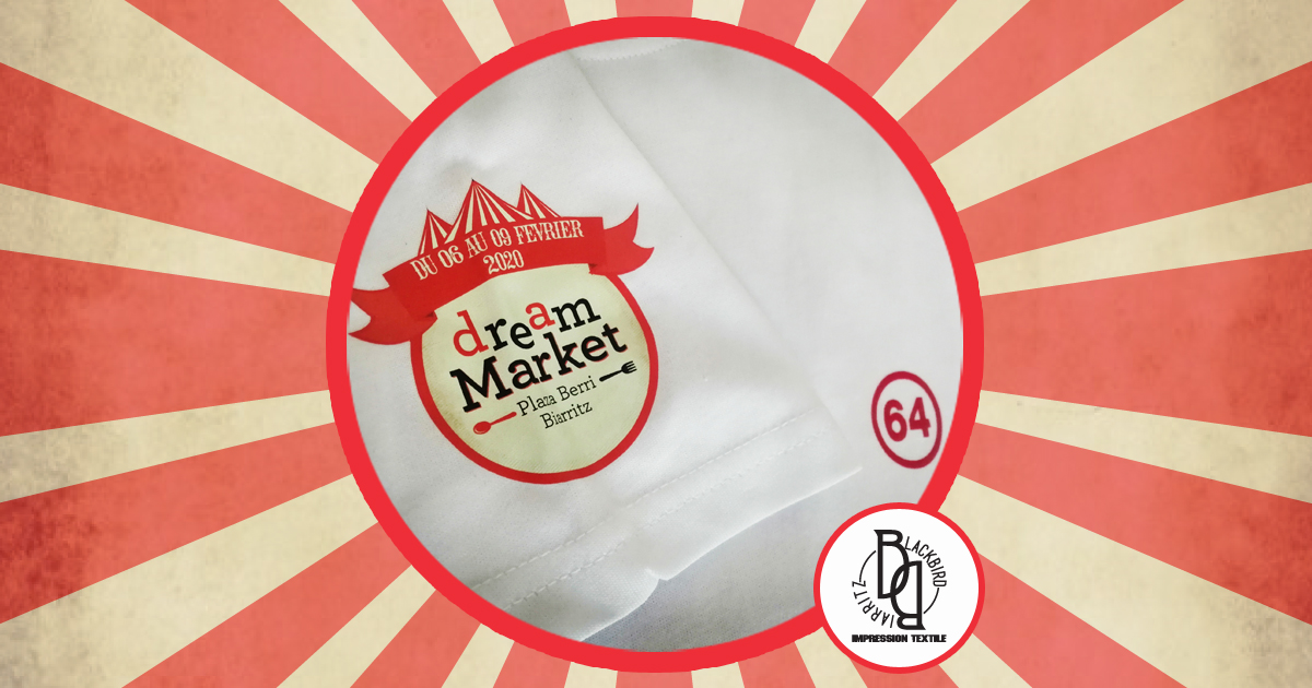 DreamMarket64's tweet photo. Merci à Blackbird Biarritz pour l'impression du logo sur les t-shirts 64 que notre staff portera 😉🙏👕
#DMB2020 #FoodMarket #Biarritz #PaysBasque https://t.co/chcKM1UV58