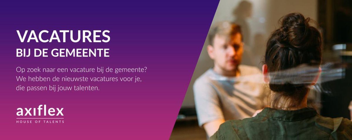 AxiflexBV's tweet image. We hebben weer een aantal mooie vacatures.
- Projectleider Kunst &amp;amp; Cultuur, Projectleider Economische Zaken
- Management secretaresse

#vacatures #gemeente #werkenbijdegemeente #projectleider #secretaresse #consulent

Bekijk onze vacatures: bit.ly/2RVMsrq