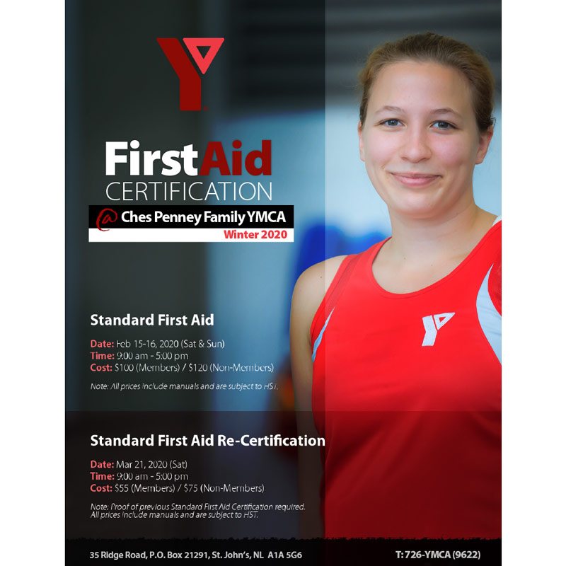 YMCAofNL's tweet photo. Did you know the Ches Penney Family YMCA offers First Aid certifications? Feb 15-16 (Sat/Sun), 9am-5pm. Cost: $100 (members) / $120 (non-members). Call 726-9622 and register today! More info: https://t.co/CU5OaU0gnd https://t.co/qbYBMqvcBS