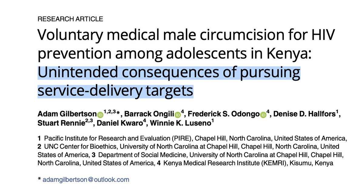 Scientists with a more nuanced approach than those driving the circumcision campaign have raised very serious concerns about real-world implications and implementation. Gilbertsen et al. (2019), for example, document extremely disturbing "unintended consequences" such as (cont'd)