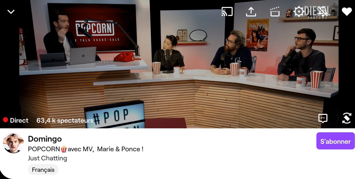 bertrand_amar's tweet photo. Toujours kiffant le #popcorn de @DominGo du mardi soir. Bien entouré ce soir par @mvcaster @MarieCPalot @poncefleur 👌#DaBoss https://t.co/G2gfs4e0pD