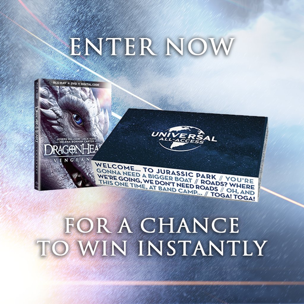 ENTER NOW for a chance to instantly win a Dragonheart: Vengeance Movie Night Kit or other prizes! uni.pictures/DH5Instant [No. Pur. Nec. Ends 02/11/20.  Canada (excluding Quebec) and 50 U.S. &amp; D.C., 18+. Rules: uni.pictures/DH5Instant.] #DragonheartVengeance #Dragonheart5